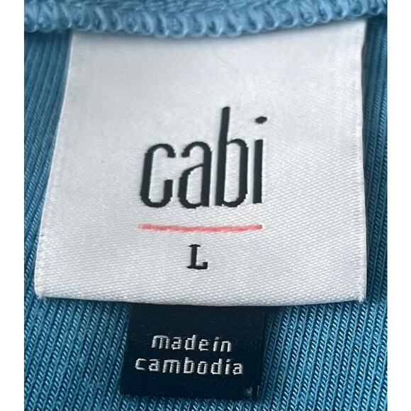 CABI LONG SLV PULL-OVER V-NECK TOP/T-SHIRT, WOMENS, L, SKY BLUE, RAYON/SPANDEX - Picture 9 of 11